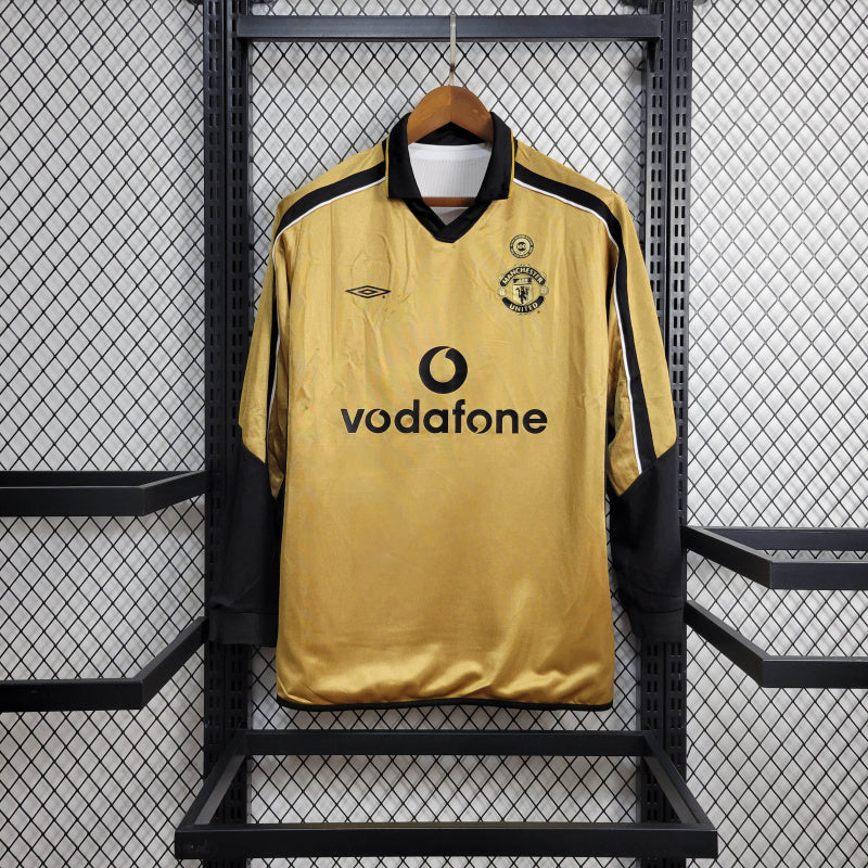 Camisa Retrô do Manchester United 2001/2002 Manga Longa - Dupla Face