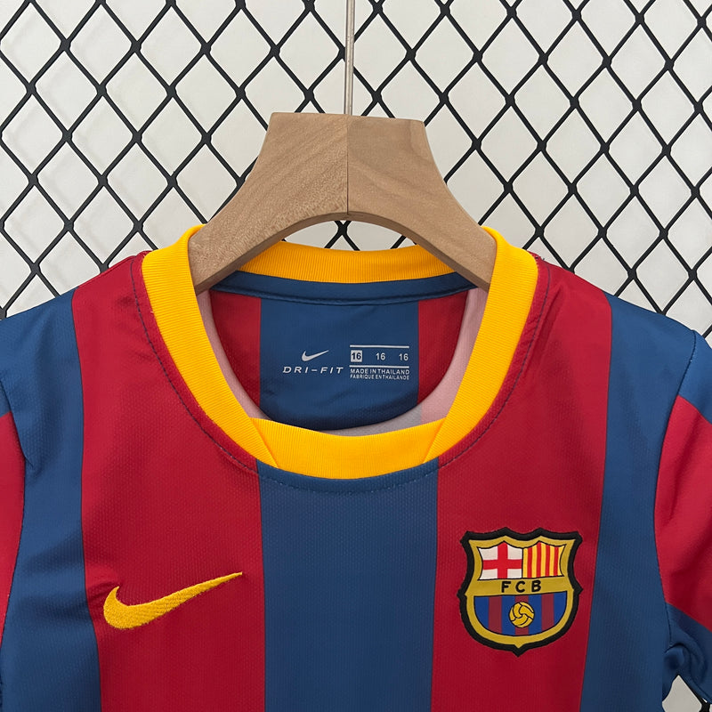 Conjunto Retrô Infantil Oficial do Barcelona 2010/2011 - Kids