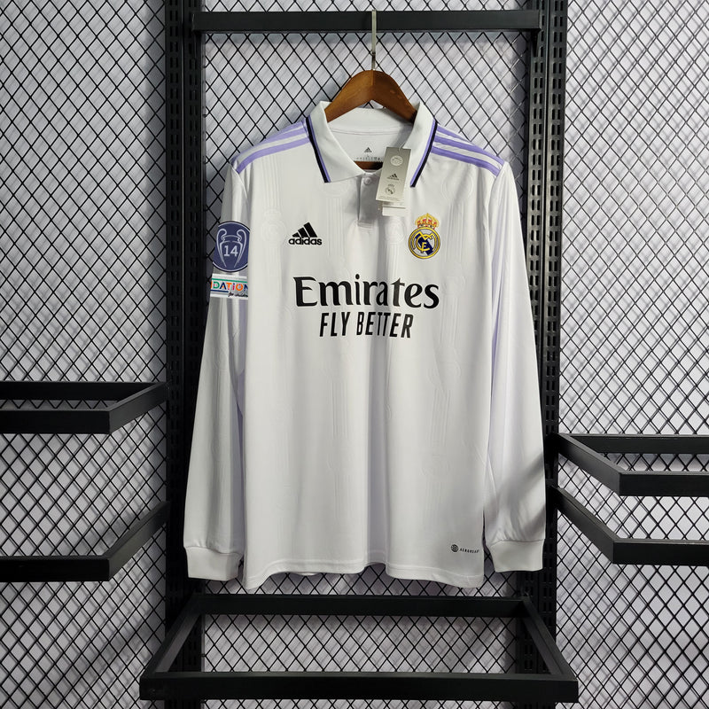 Camisa Oficial do Real Madrid 22/23 Manga Longa -  Champions League