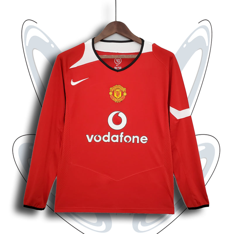 Camisa Retrô do Manchester United 2004/2006 - Manga Longa