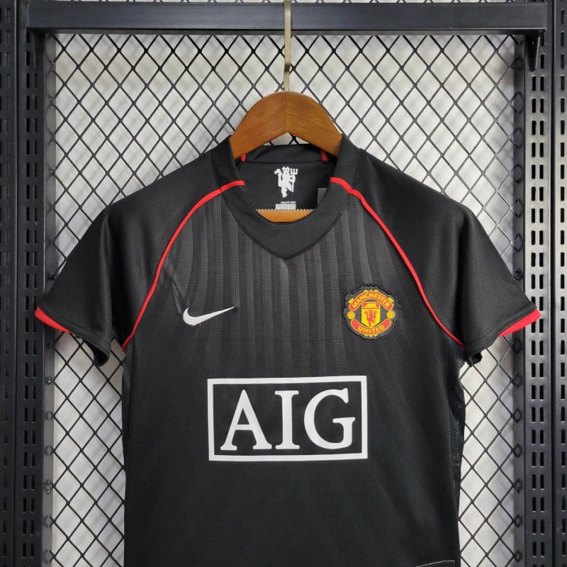 Conjunto Retrô Infantil Oficial do Manchester United 2007/2008 - Kids