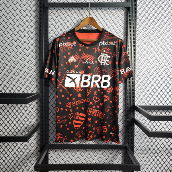 Camisa Oficial do CR Flamengo 22/23 Pré Jogo - Completa com Patrocínio