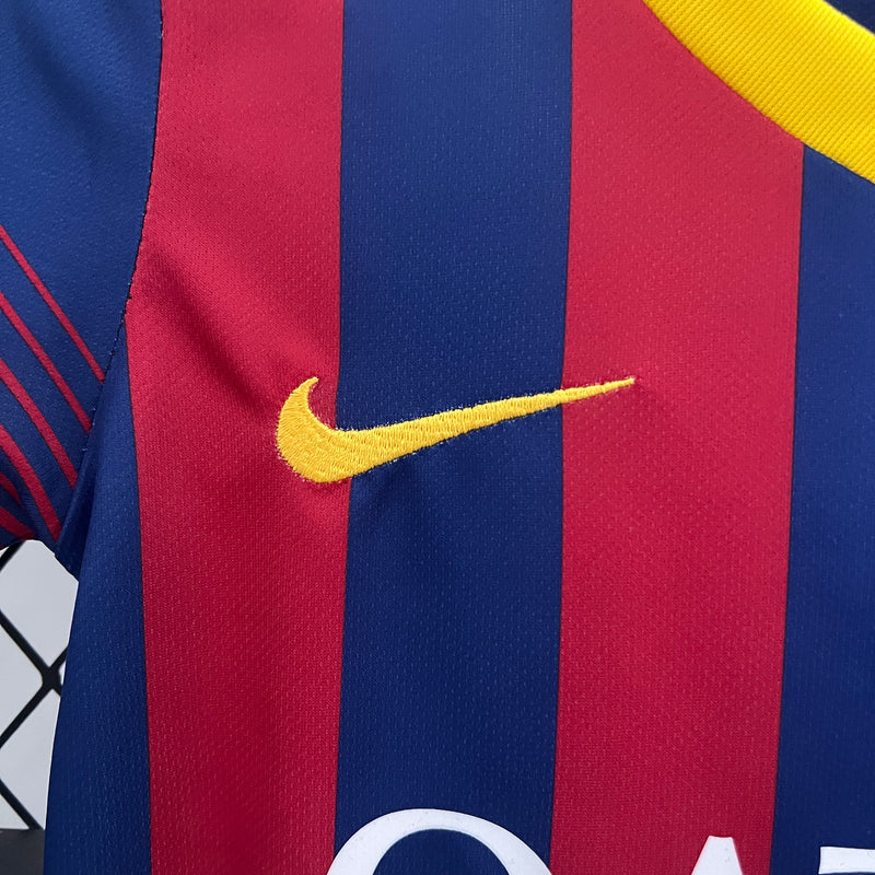 Conjunto Retrô Infantil Oficial do Barcelona 2013/2014 - Kids