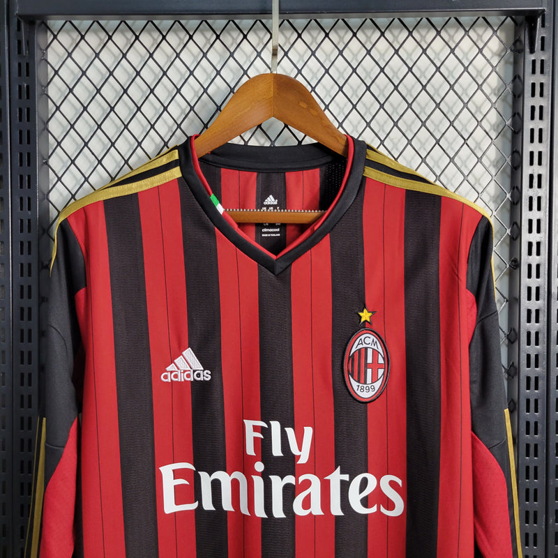 Camisa Retrô do Milan 2013/2014 - Manga Longa