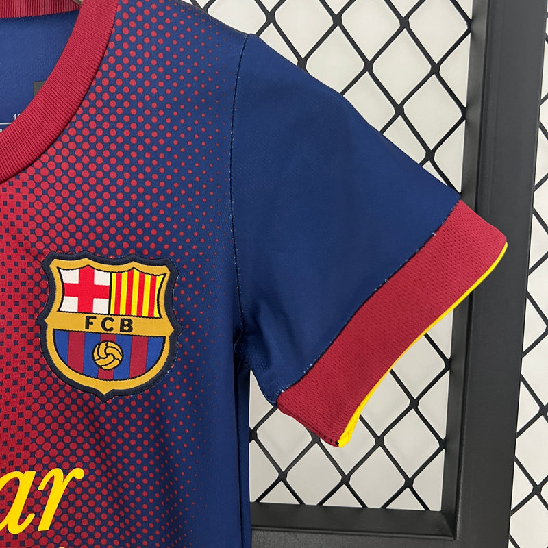 Conjunto Retrô Infantil Oficial do Barcelona 2012/2013 - Kids