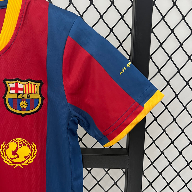 Conjunto Retrô Infantil Oficial do Barcelona 2010/2011 - Kids