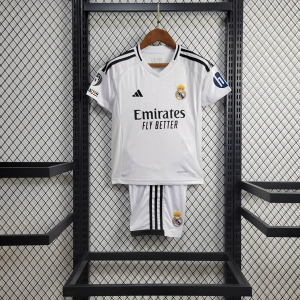 Conjunto Infantil Oficial do Real Madrid 24/25 - Campeão da Champions League