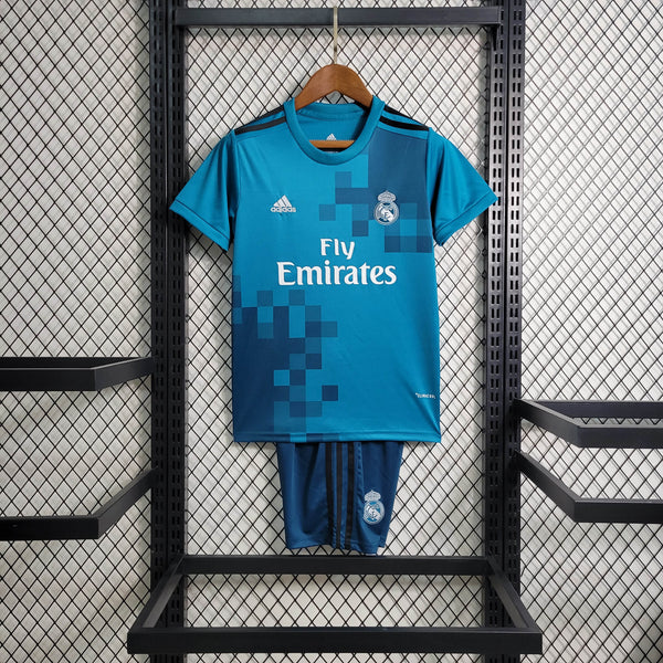 Conjunto Retrô Infantil Oficial do Real Madrid 2017/2018 - Kids