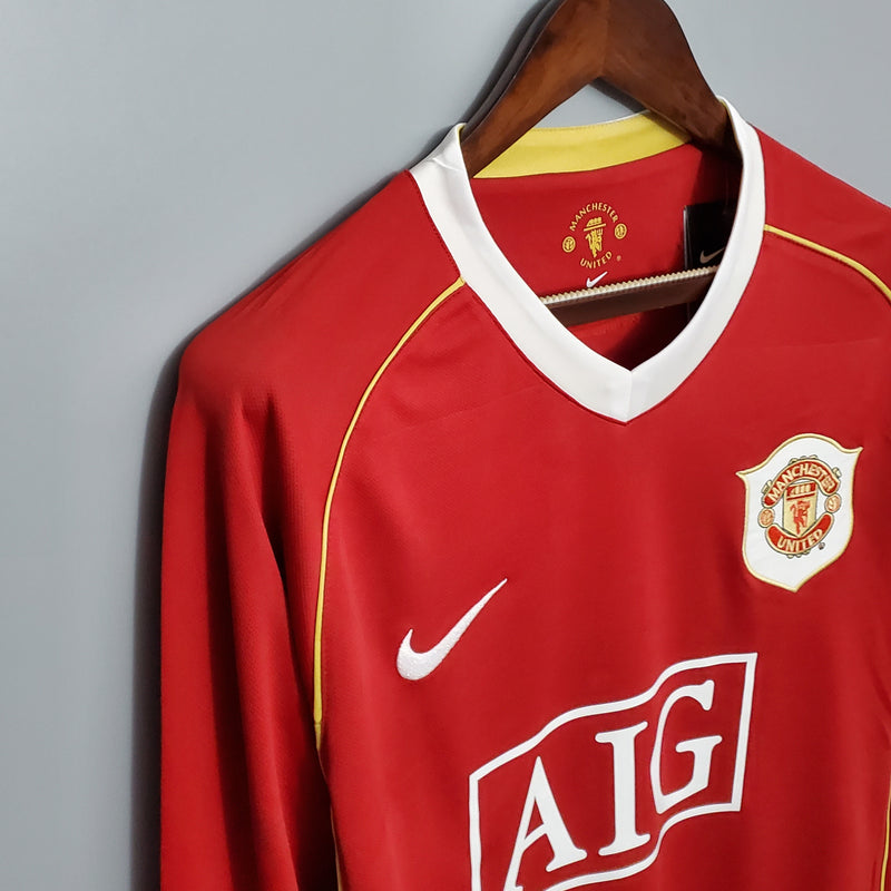 Camisa Retrô do Manchester United 2006/2007 - Manga Longa