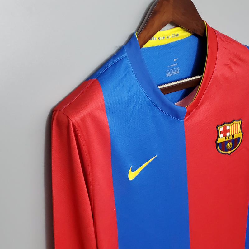 Camisa Retrô do Barcelona 2006/2007 - Manga Longa