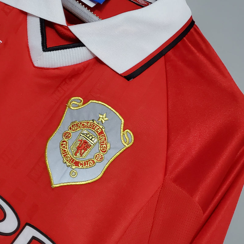 Camisa Retrô do Manchester United 1999/2000 - Manga Longa