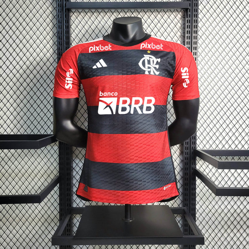 Camisa Oficial do CR Flamengo 23/24 Versão Jogador - Completa com Patrocínio