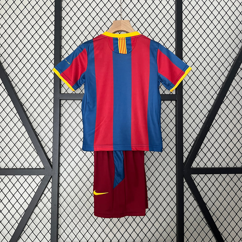 Conjunto Retrô Infantil Oficial do Barcelona 2010/2011 - Kids