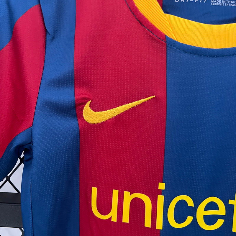 Conjunto Retrô Infantil Oficial do Barcelona 2010/2011 - Kids