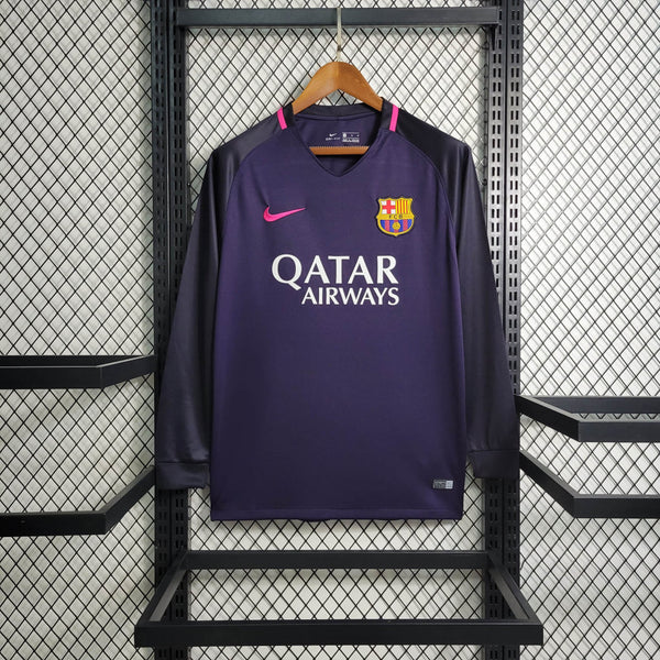 Camisa Retrô Do Barcelona 2016/2017 - Manga Longa