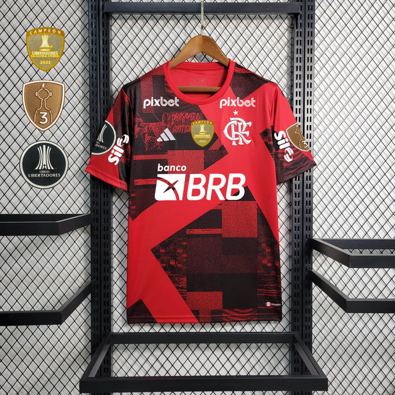 Camisa Oficial do CR Flamengo 23/24 Pré Jogo - Libertadores