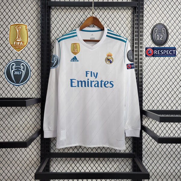 Camisa Retrô do Real Madrid 2017/2018 - Manga Longa