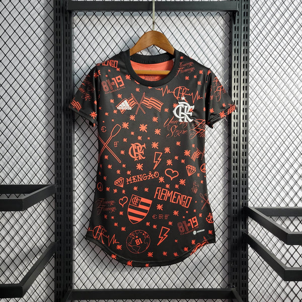 Camisa Feminina Oficial do CR Flamengo 22/23 Baby Look - Pré Jogo