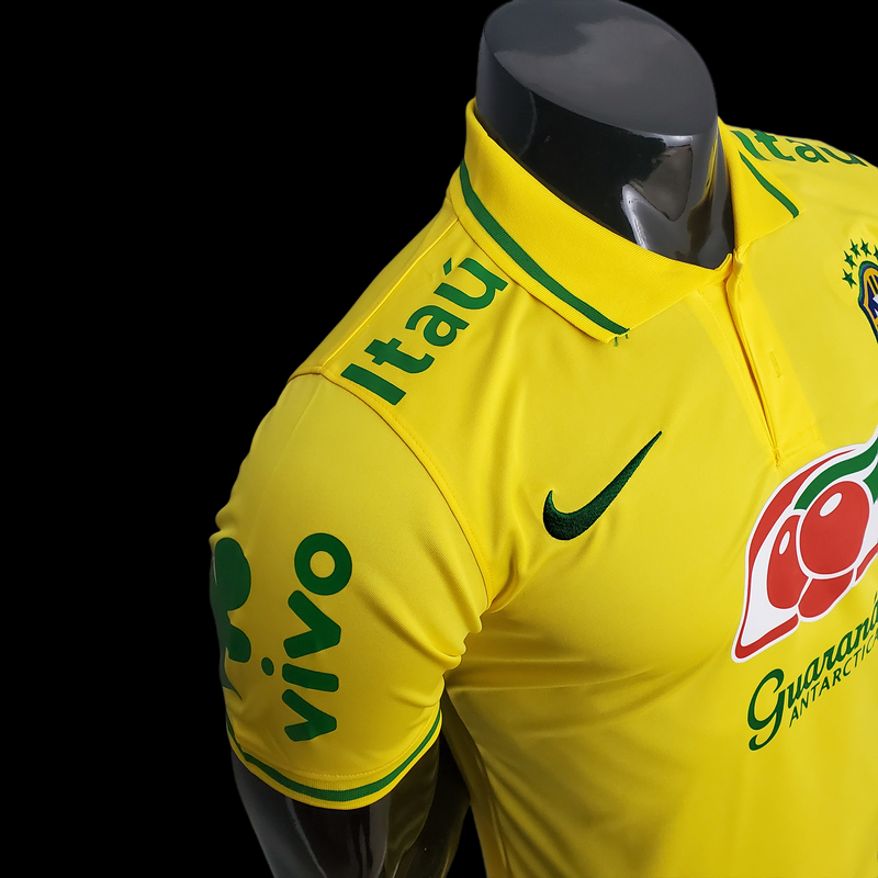 Camisa Oficial do Brasil 22/23 Pré Jogo - Completa com Patrocínios