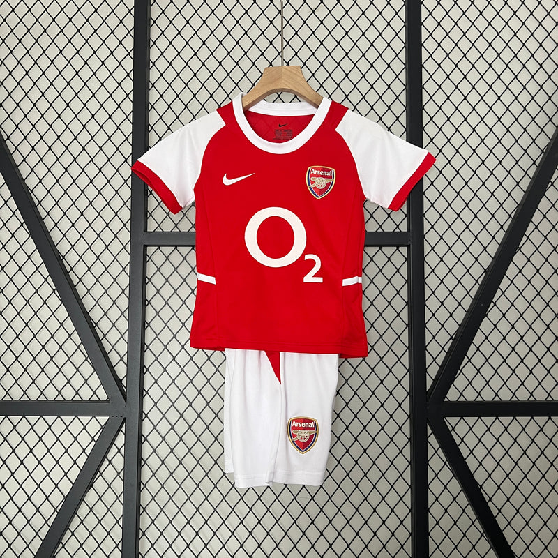 Conjunto Retrô Infantil Oficial do Arsenal 2002/2004 - Kids