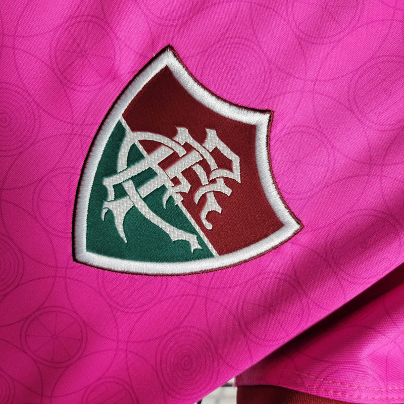 Camisa Feminina Oficial do Fluminense 23/24 Baby Look - Outubro Rosa