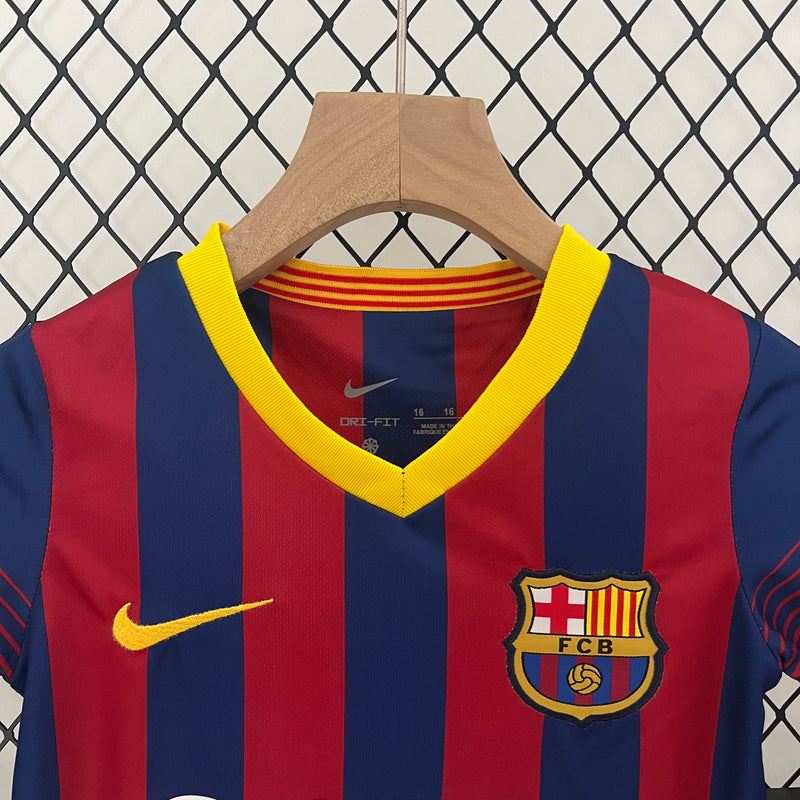 Conjunto Retrô Infantil Oficial do Barcelona 2013/2014 - Kids