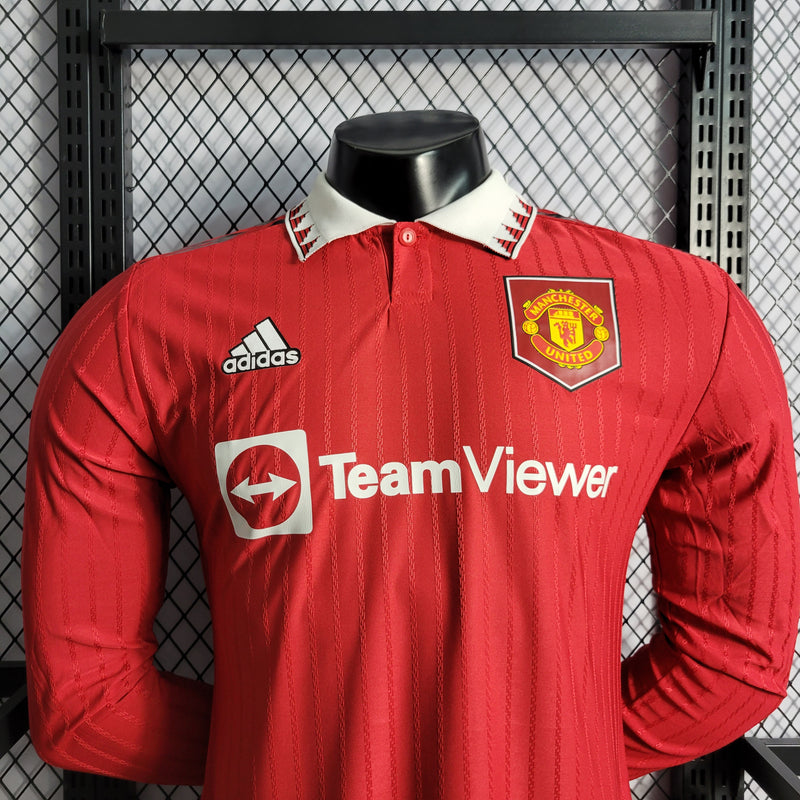 Camisa Oficial do Manchester United 22/23 - Manga Longa