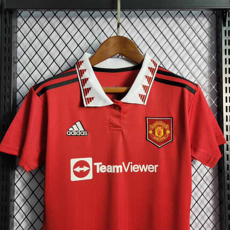 Camisa Feminina Oficial do Manchester United 22/23 - Baby Look