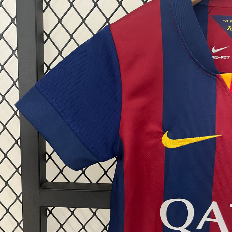 Conjunto Retrô Infantil Oficial do Barcelona 2014/2015 - Kids