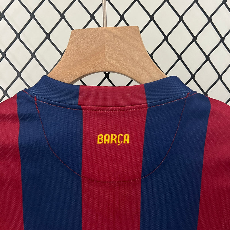 Conjunto Retrô Infantil Oficial do Barcelona 2014/2015 - Kids