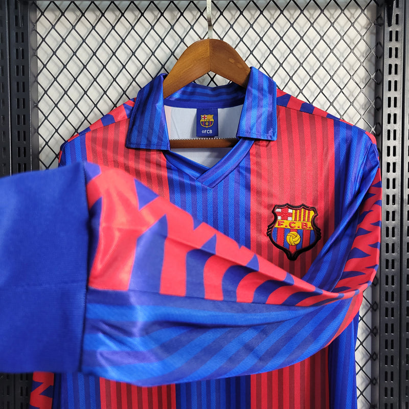 Camisa Retrô do Barcelona 1992 - Manga Longa