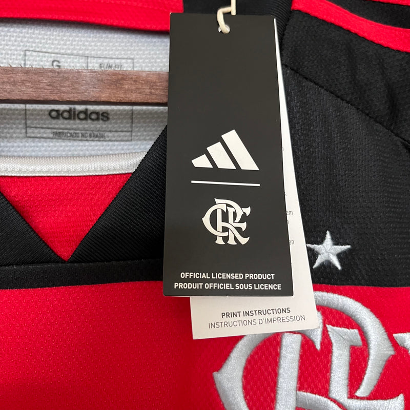 Camisa Oficial do CR Flamengo 24/25 Versão Torcedor - Completa com Patrocínios