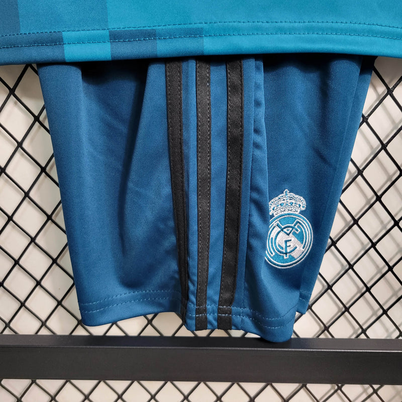 Conjunto Retrô Infantil Oficial do Real Madrid 2017/2018 - Kids