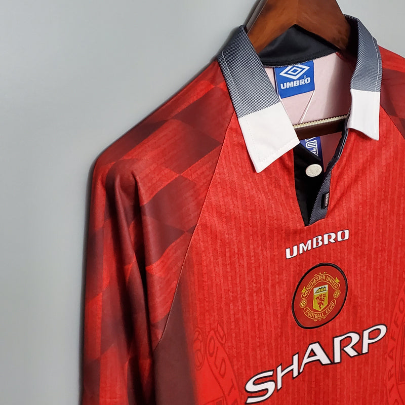 Camisa Retrô do Manchester United 1996 - Manga Longa