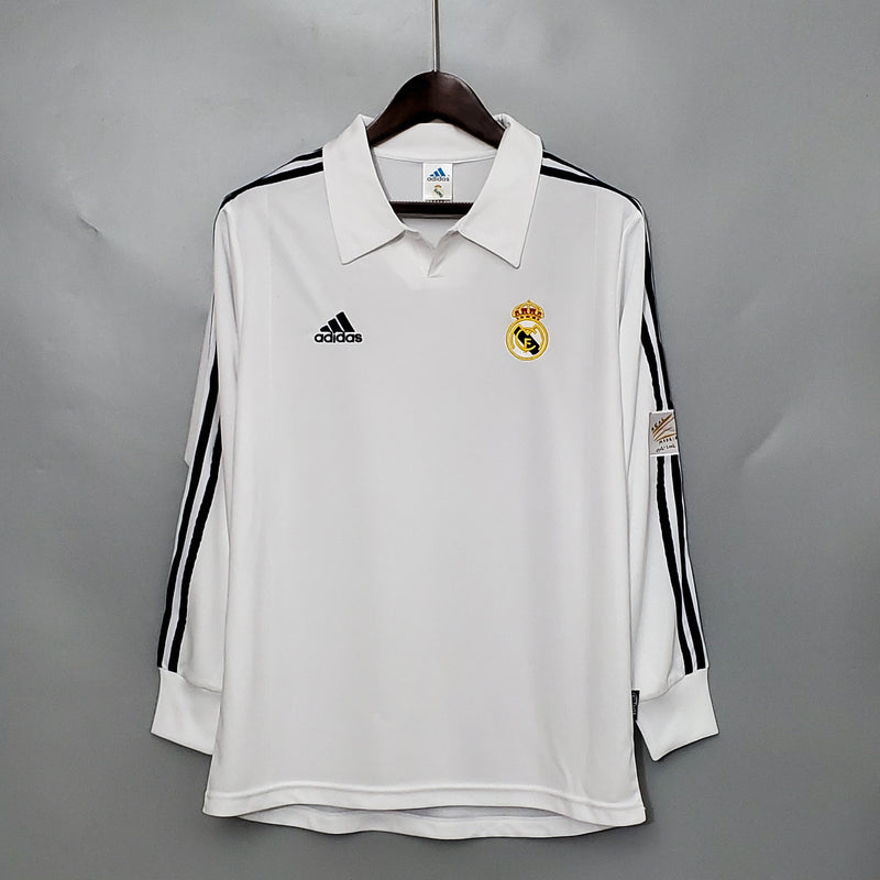 Camisa Retrô do Real Madrid 2002 - Manga Longa