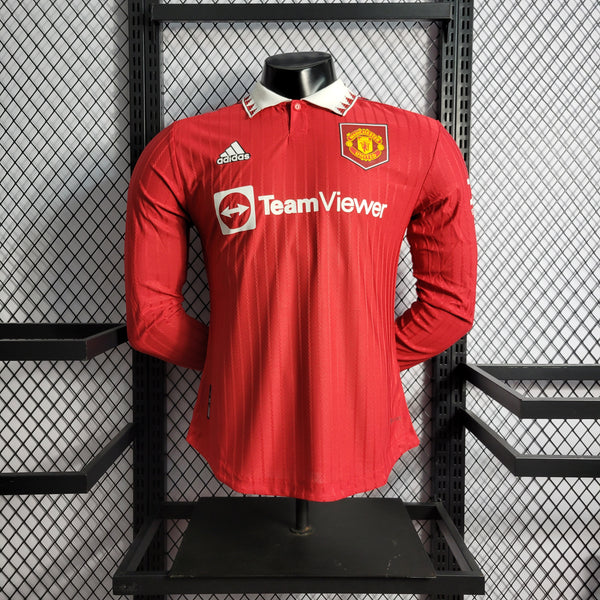 Camisa Oficial do Manchester United 22/23 - Manga Longa