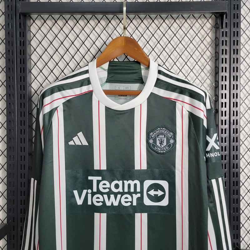 Camisa 2 Oficial do Manchester United 23/24 - Manga Longa