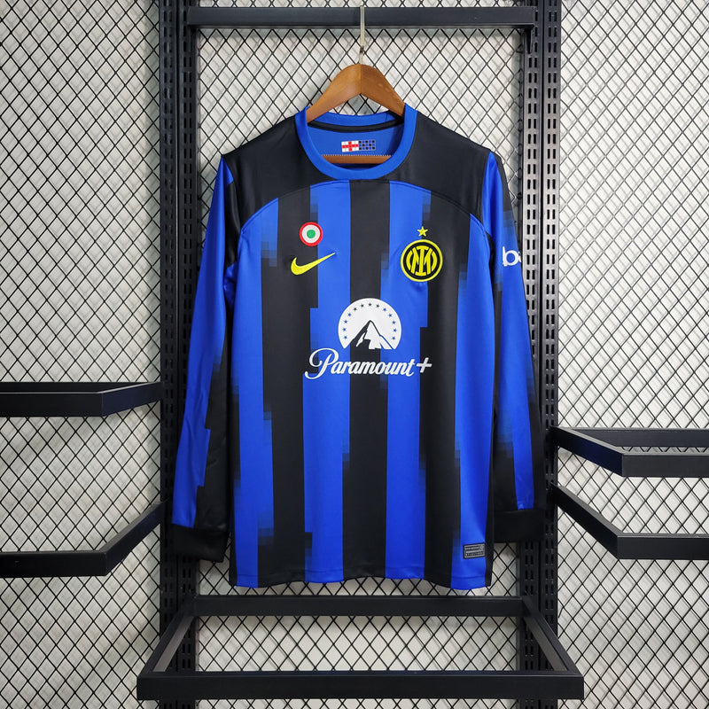 Camisa Oficial da Inter de Milão 23/24 - Manga Longa