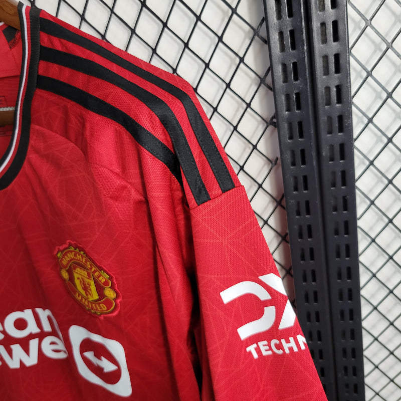 Camisa Oficial do Manchester United 23/24 - Manga Longa