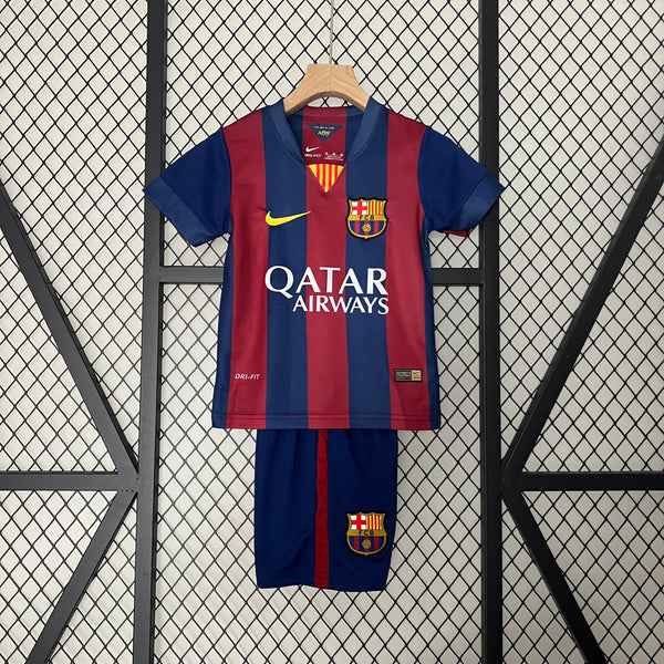 Conjunto Retrô Infantil Oficial do Barcelona 2014/2015 - Kids