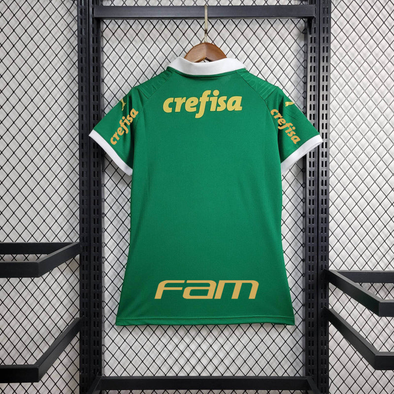 Camisa Feminina Oficiial do Palmeiras 24/25 Baby Look - Completa com Patrocínios e Pacth