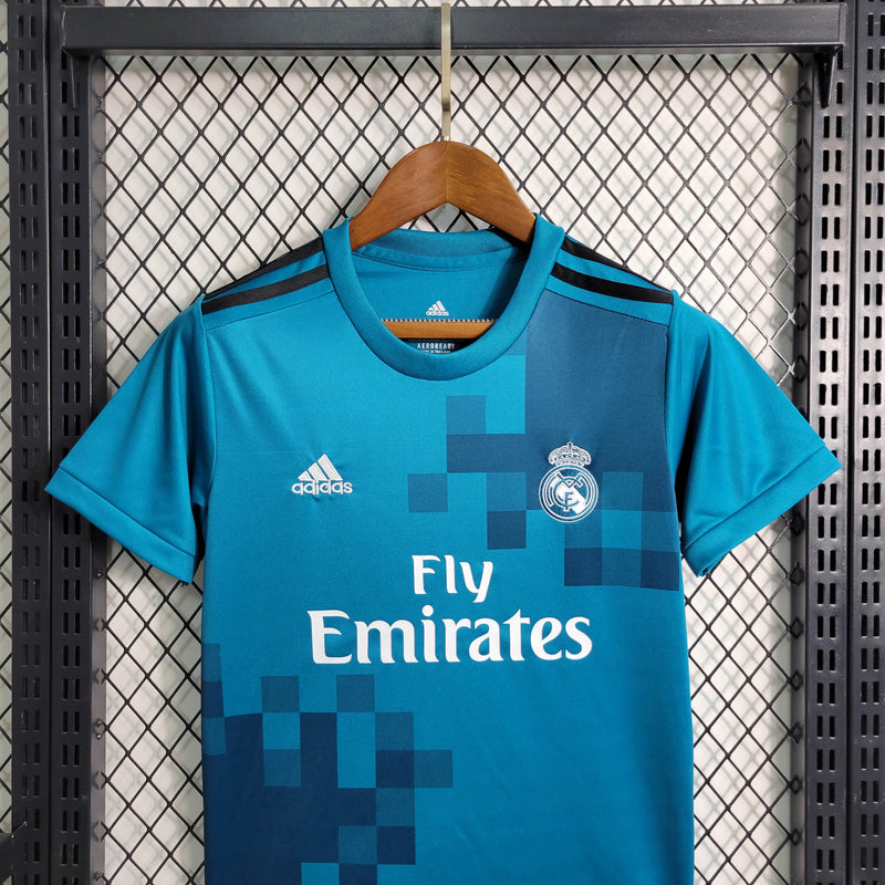 Conjunto Retrô Infantil Oficial do Real Madrid 2017/2018 - Kids