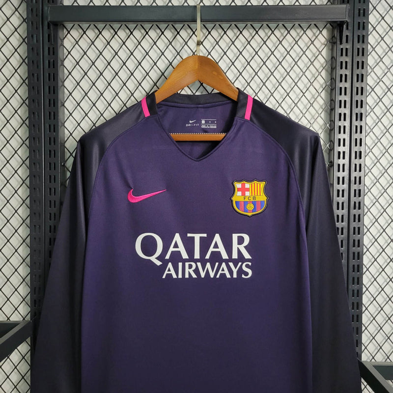 Camisa Retrô Do Barcelona 2016/2017 - Manga Longa