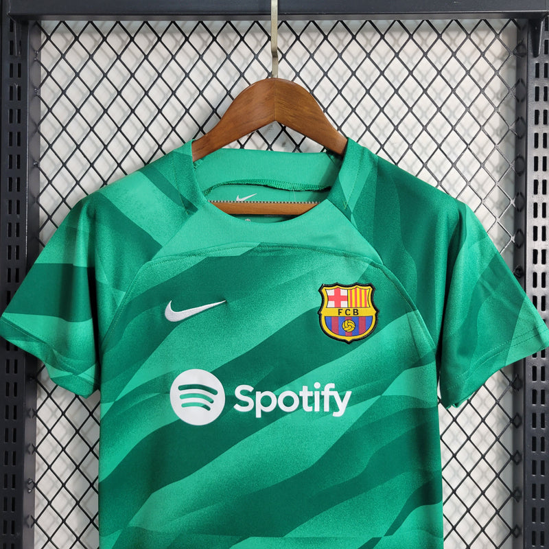 Conjunto Infantil Oficial do Barcelona 23/24 Goleiro - Kids