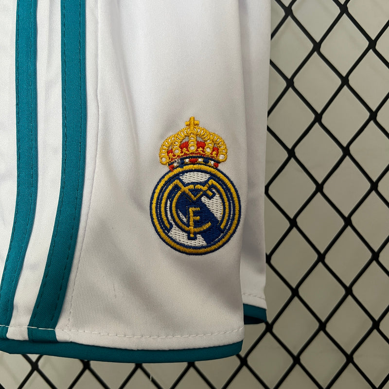 Conjunto Retrô Infantil Oficial do Real Madrid 2017/2018 - Kids