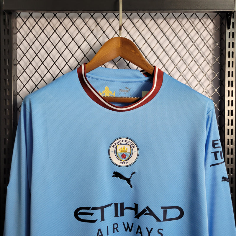 Camisa Oficial do Manchester CIty 22/23 - Manga Longa