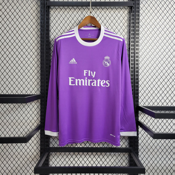 Camisa Retrô do Real Madrid 2016/2017 - Manga Longa