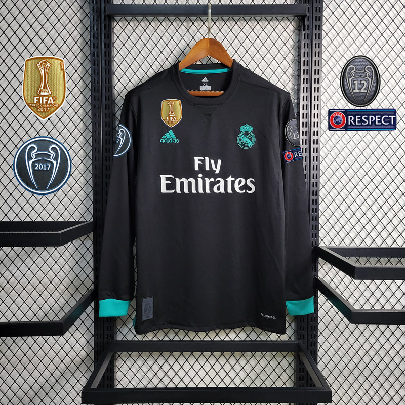 Camisa Retrô do Real Madrid 2017/2018 - Manga Longa