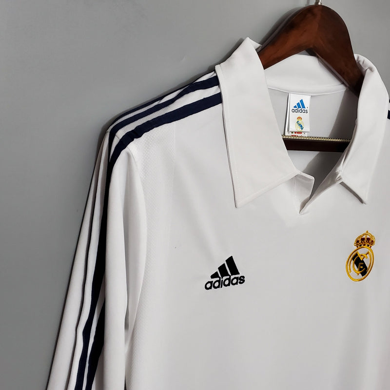 Camisa Retrô do Real Madrid 2002 - Manga Longa