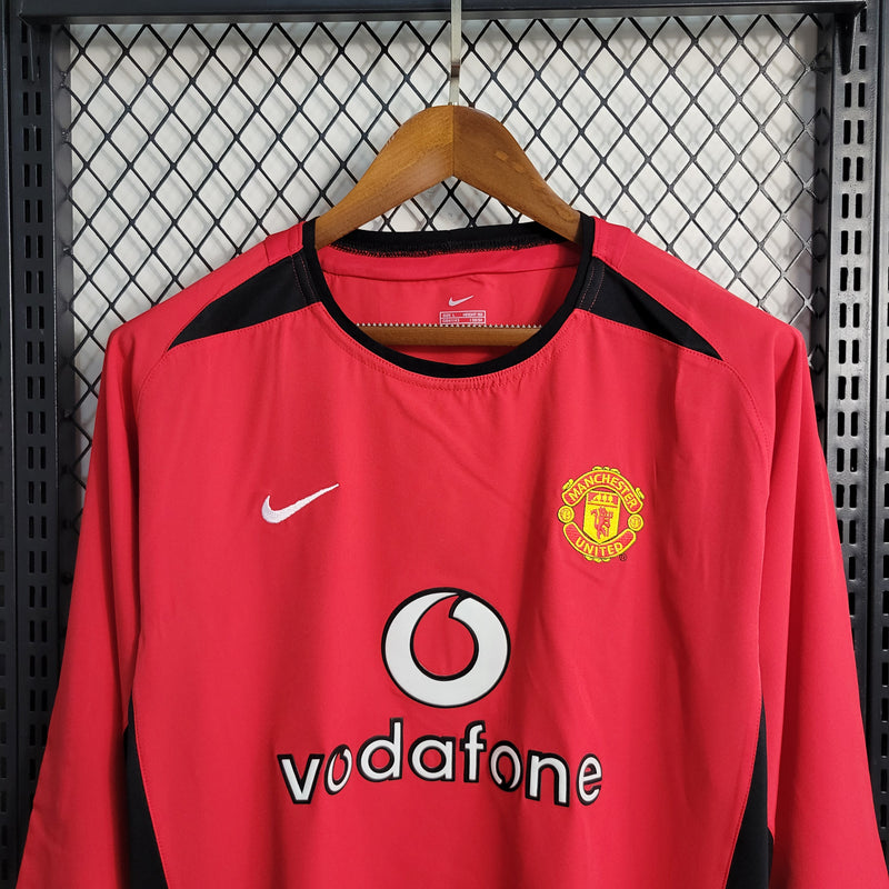 Camisa Retrô do Manchester United 2002/2004 - Manga Longa